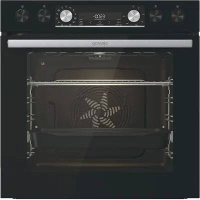 Gorenje Einbauherd-Set BCPX6737E05BG+ECD634X | Pyrolyse | Glaskeramik-Kochfeld | AirFry | 77l | A+ | Schwarz