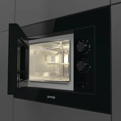 Gorenje Einbau-Mikrowelle BM171EG1B | Mikrowelle mit Grill | 17L | 700W | 1000W Grill | AquaClean | Schwarz