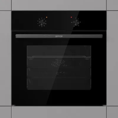 Gorenje Einbaubackofen BO671703ABG | 73L | 9 Heizarten | Heißluft | AquaClean | EcoClean Emaille | A | Schwarz