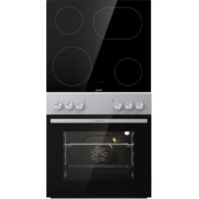 GORENJE Herdset BCA6715AO1X + ECDA643SC | Einbauherd mit Umluft | Glaskeramik-Kochfeld 4 Zonen | Edelstahl | Schwarz