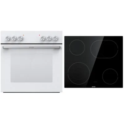 Gorenje Herdset BCA6715AO1WK+ECDA643SC | Einbau-Backofen Umluft | Glaskeramik-Kochfeld 4 Zonen | Energieeffizienz A