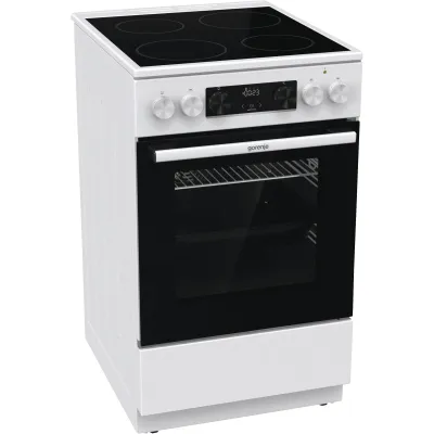 Gorenje Elektro Standherd GEC5C41WG | Glaskeramik 50cm | Umluft-Backofen 70L | A | Teleskopauszug | Weiß