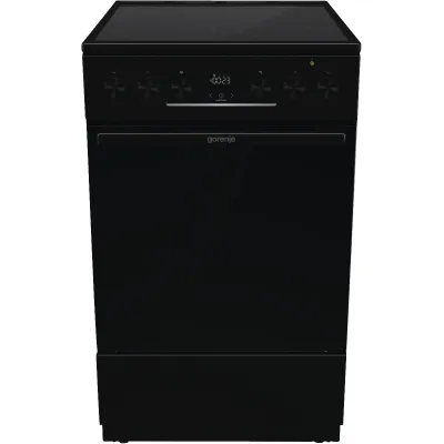 Gorenje Elektro-Standherd GECS5C70BPA | 50 cm | Glaskeramik-Kochfeld | 70 l | AirFry | ExtraSteam | A | schwarz