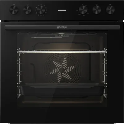Gorenje Einbau-Herdset BC6715E02BK+ECD643BX | Elektroherd Umluft | Glaskeramik-Kochfeld 60 cm | 77 l | Schwarz