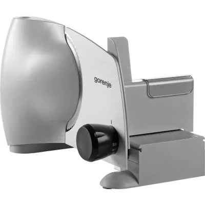 Gorenje Allesschneider R607A | Edelstahlmesser Solingen | Schnittstärke 0–15mm | Metallgehäuse | 110W | Silber