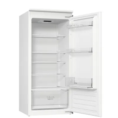 Gorenje Einbaukühlschrank RI512E41 | 197 Liter | Schlepptür | 122 cm Höhe | EEK E | Edelstahl Tür | Weiß