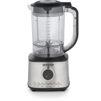 Gorenje Küchenmaschine SBR1500E | 1500 Watt | 2L | 10 Stufen | Edelstahl/Kunststoff | Zubehör-Set | Metallic