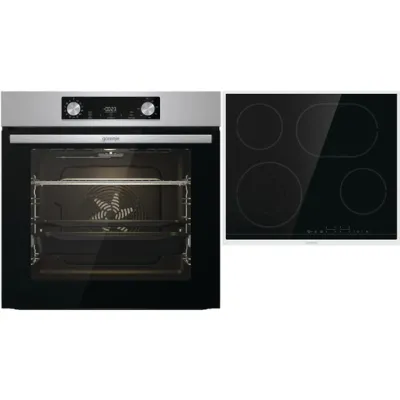 Gorenje Einbau-Herd-Set BOS6737E06X+ECT43BX | Backofen 77l | Glaskeramik-Kochfeld 4 Zonen | AirFry | Edelstahl