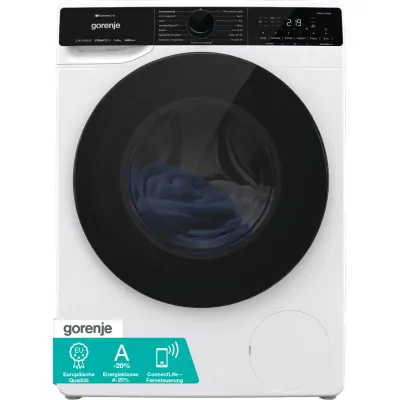 Gorenje Waschmaschine WPNA84A2TS | Frontlader 8 kg | 1400 U/min | Energieklasse A | WiFi | AquaStop | weiß/schwarz