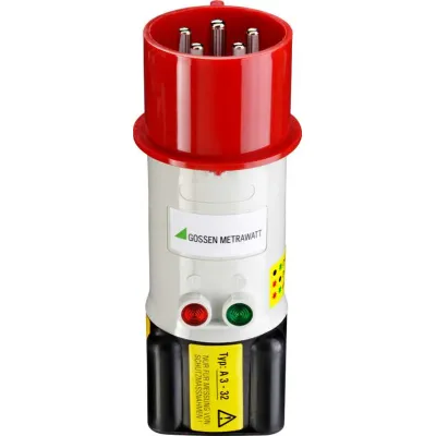 Gossen Metrawatt Drehstromadapter A3-32 | 32A | 5-polig | CEE-Steckdosen | Prüferäte | 4mm Buchsen | CAT IV