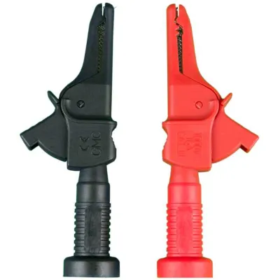 Gossen Metrawatt Krokodilklemmen-Set KY95-3 Z110J | 4 mm Sicherheitsstecker | 1000V CAT III | 16A | Schwarz/Rot