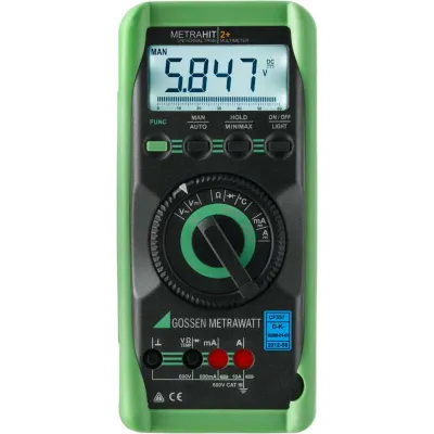Gossen Metrawatt Multimeter METRAHIT 2+ | TRMS | 6000 Digits | CAT III 600V | Temperaturmessung | ABS Buchsensperre
