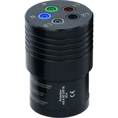 Gossen Metrawatt Drehstromadapter METRALINE A3-32 Z611P | CEE 5-polig 32A | 4mm Sicherheitsbuchsen | CAT IV | schwarz