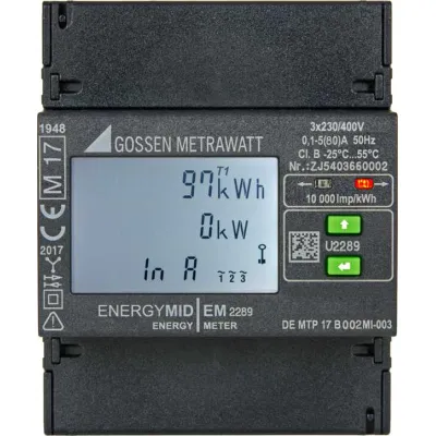 Gossen Metrawatt EM2289 Elektrizitätszähler | 5(80)A 400V MID | Modbus | Multitarif | digital | REG