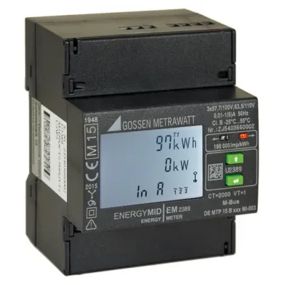 GOSSEN METRAWAT EM2389 Energiezähler MID | 4-Leiter | Modbus TCP/BACnet | 100-400V | Klasse B