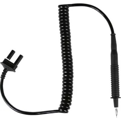 Gossen Metrawatt Sondenkabel SK2W Z745N | Schutzleitermessung | 2m gewendeltes Kabel | Prüfspitze | PVC | schwarz