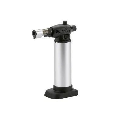 Kela Gourmet-Gasbrenner Manou 10947 | Küchenbrenner für Crème Brûlée | Metall | Regulierbare Flamme | Silber