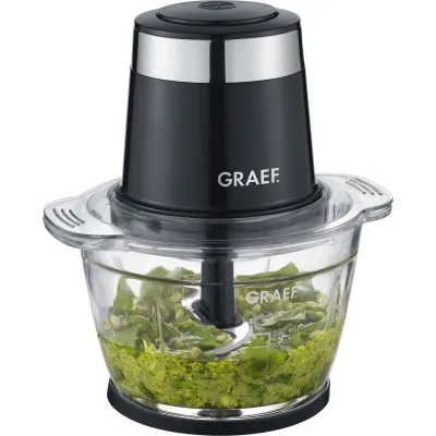 Graef Zerkleinerer CH502EU | 1L Glasbehälter | 500W | 4-flügl. Edelstahlmesser | spülmaschinengeeignet | schwarz