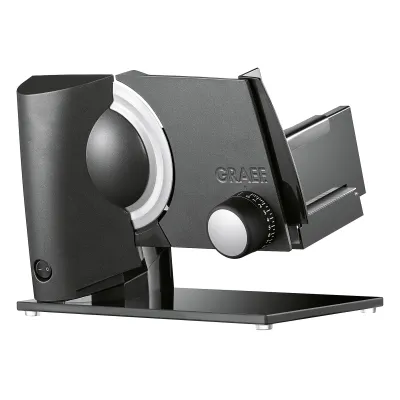 Graef Allesschneider Multicut Plus S32116TWIN | Edelstahlmesser 170 mm | 200 W | Schnittstärke 0–20 mm | Schwarz (B-Ware)