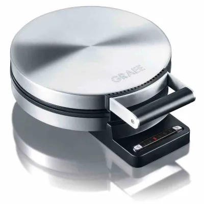Graef Waffeleisen WA 80 | Herzchenform Ø 20 cm | Antihaftbeschichtung | 6 Bräunungsstufen | Edelstahl matt | 850 W