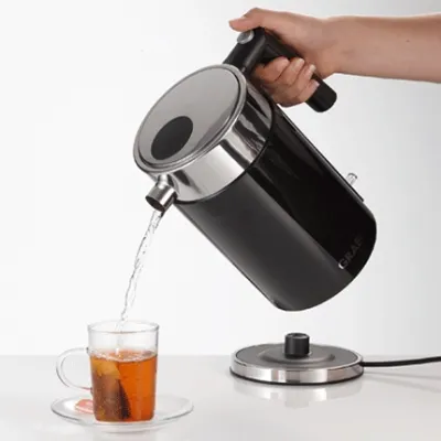 Graef Wasserkocher WK 62 | Edelstahl 1,5 Liter | schnurlos | 2000W | Kalkfilter | 360° Sockel | schwarz