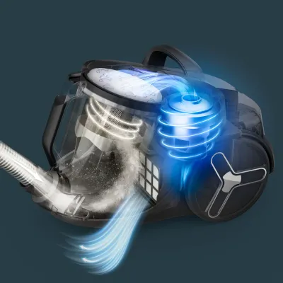 Rowenta Staubsauger beutellos RO7C36EA | 500W | HEPA Filter | 2,5L | leise | Parkettdüse | Schwarz/Grau