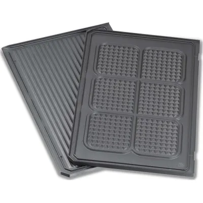 Grillplatte oben, geriffelt / Waffelmuster (anthrazit, für Kontaktgrill PG 4.3, 