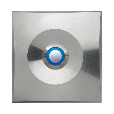 Grothe Klingeltaster ETA S200 LEDbl 55545 | Etagenplatte 82x82mm Edelstahl | LED blau | Aufputz | IP40 | vandalensicher