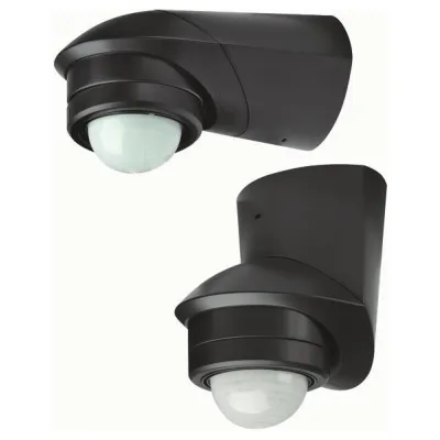 Grothe BM240sw Bewegungsmelder | 240° PIR | IP55 | 12m Reichweite | Aufputz | Konstantlichtregelung | schwarz