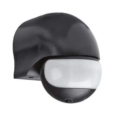 Grothe Bewegungsmelder McGuard mini BM180sw | 180° PIR Sensor | 12m Reichweite | Aufputz | IP44 | 230V 1000W | schwarz