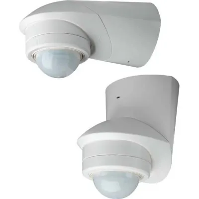 Grothe Bewegungsmelder BM240ws | PIR 240° Aufputz | IP55 | Reichweite 12m | Konstantlichtregelung | Weiß