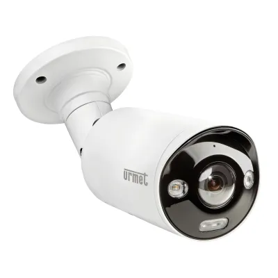 Grothe Bullet-Überwachungskamera VK 1099/681 | 8MP Panorama 4K | 180° Blickwinkel | IP67 | IR/Nachtmodus | PoE | Weiß