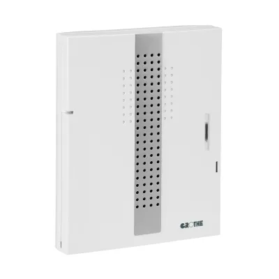 Grothe CROMA 230A Türklingel | 18 Sounds | Multi-Volt 8–12V/230V | 86 dB | Alarmfunktion | IP40 | weiß/silber