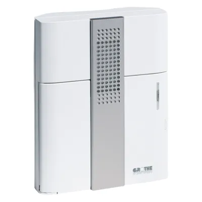 Grothe CROMA 50 Elektronik-Gong | 3 Sounds | 83 dB | batteriebetrieben | Aufputz | Weiß/Silber