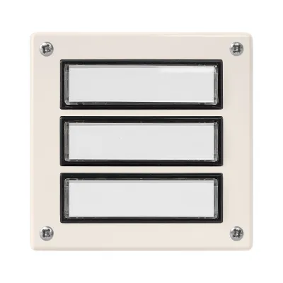 Grothe Klingeltableau ETA 633 WS 55633 | 3-fach Aufputz | beleuchtbar | Kunststoff | wetterfest | weiß