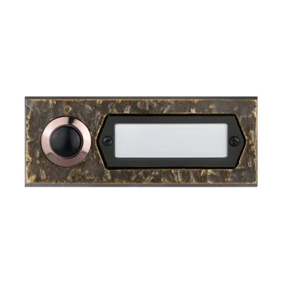 Grothe Etagenplatte ETA 501 G | Klingeltableau Aufputz 1-fach | Bronzeguss Messing | Namensschild | 38x98x15 mm | Bronze
