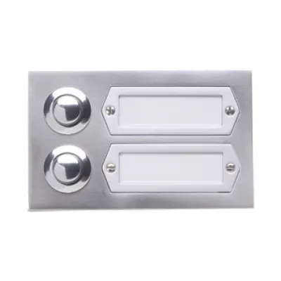 Grothe Etagenplatte ETA 502 GA 55532 | Klingeltaster 2-fach | Aufputz | Aluminium silber eloxiert | 62x98x15 mm