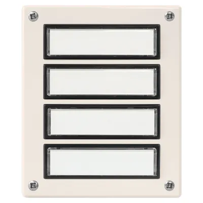 Grothe Klingeltableau ETA 634 WS | 4 Tasten | Aufputz | Kunststoff | Namensschild beleuchtbar | weiß | 120x100x25 mm