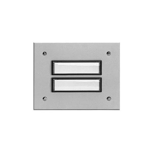 Grothe Etagenplatte ETA 802 EV1 | 2-fach Klingeltableau Unterputz | Aluminium silber | beleuchtet | wetterfest