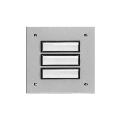 Grothe Etagenplatte ETA 803 EV1 | 3-fach Klingeltableau Unterputz | Aluminium silber eloxiert | beleuchtbar