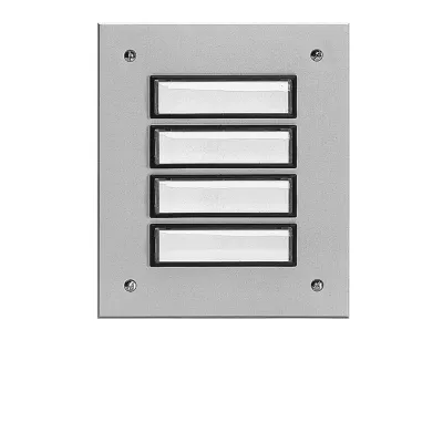 Grothe ETA 804 EV1 Klingeltableau Unterputz | 4 Taster | Aluminium silber eloxiert | beleuchtbar | witterungsbeständig