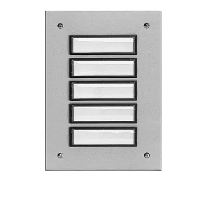 Grothe Klingeltableau ETA 805 EV1 55805 | 5 Tasten | Unterputz | Aluminium silber | beleuchtbar | wetterfest