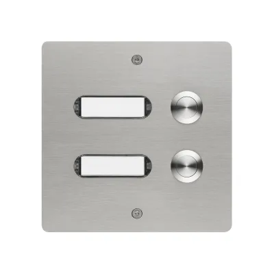 GROTHE Etagenplatte ETA 502 V2A AP | Klingeltaster 2-fach | LED Namensschild | Edelstahl gebürstet | Aufputz