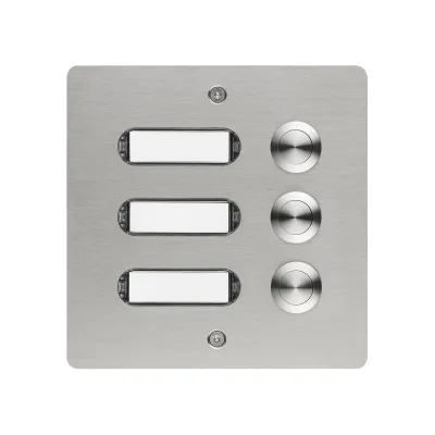 Grothe Etagenplatte ETA 503 V2A 55503 | Klingeltaster Aufputz | 3-fach | LED-Namensschild | Edelstahl Rechteckig