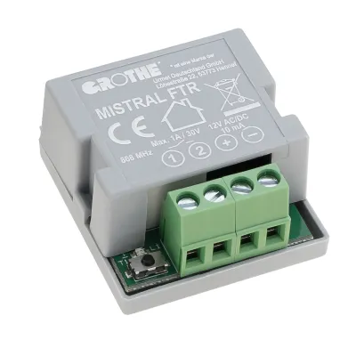 Grothe Funk Türöffner Relais MISTRAL FTR 43387 | 868,35 MHz | Unterputz | Reichweite 150 m | IP20 | schwarz