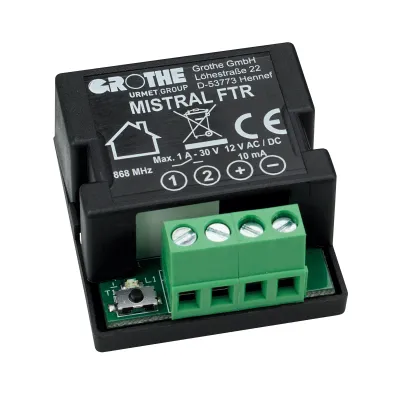 Grothe Funk Türöffner Relais MISTRAL FTR 43387 | 868,35 MHz | Unterputz | Reichweite 150 m | IP20 | schwarz