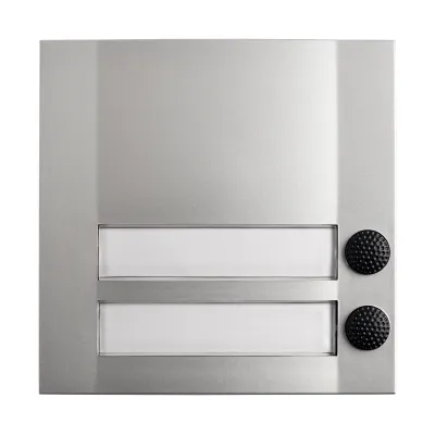 Grothe DOMOLUX DUO SIM/SW 51213 | Klingeltaster 2-fach | Aufputz | beleuchtet | Namensschild | silber matt schwarz