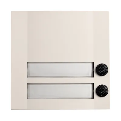 Grothe Klingeltaster 2-fach DOMOLUX DUO 51203 | Aufputz | beleuchtet | Namensschild | Kunststoff | weiß/schwarz