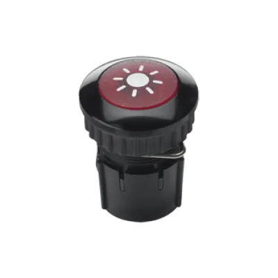 Grothe Klingeltaster PROTACT 100 LED 63032 | rund | beleuchtet | Alu schwarz/rot | Unterputz | Ø 22 mm | IP54