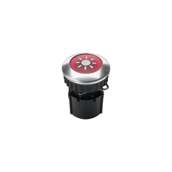 Grothe Klingeltaster PROTACT 101 LED 63022 | beleuchtet | Unterputz | rund | Aluminium EV1 | Kunststoff rot | 16mm